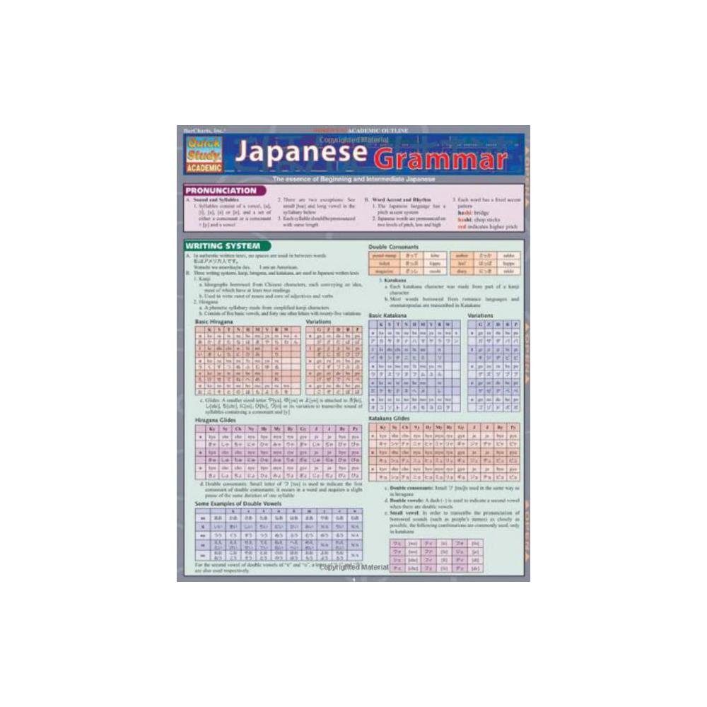 Barchart, Study Guide, Japanese Grammar